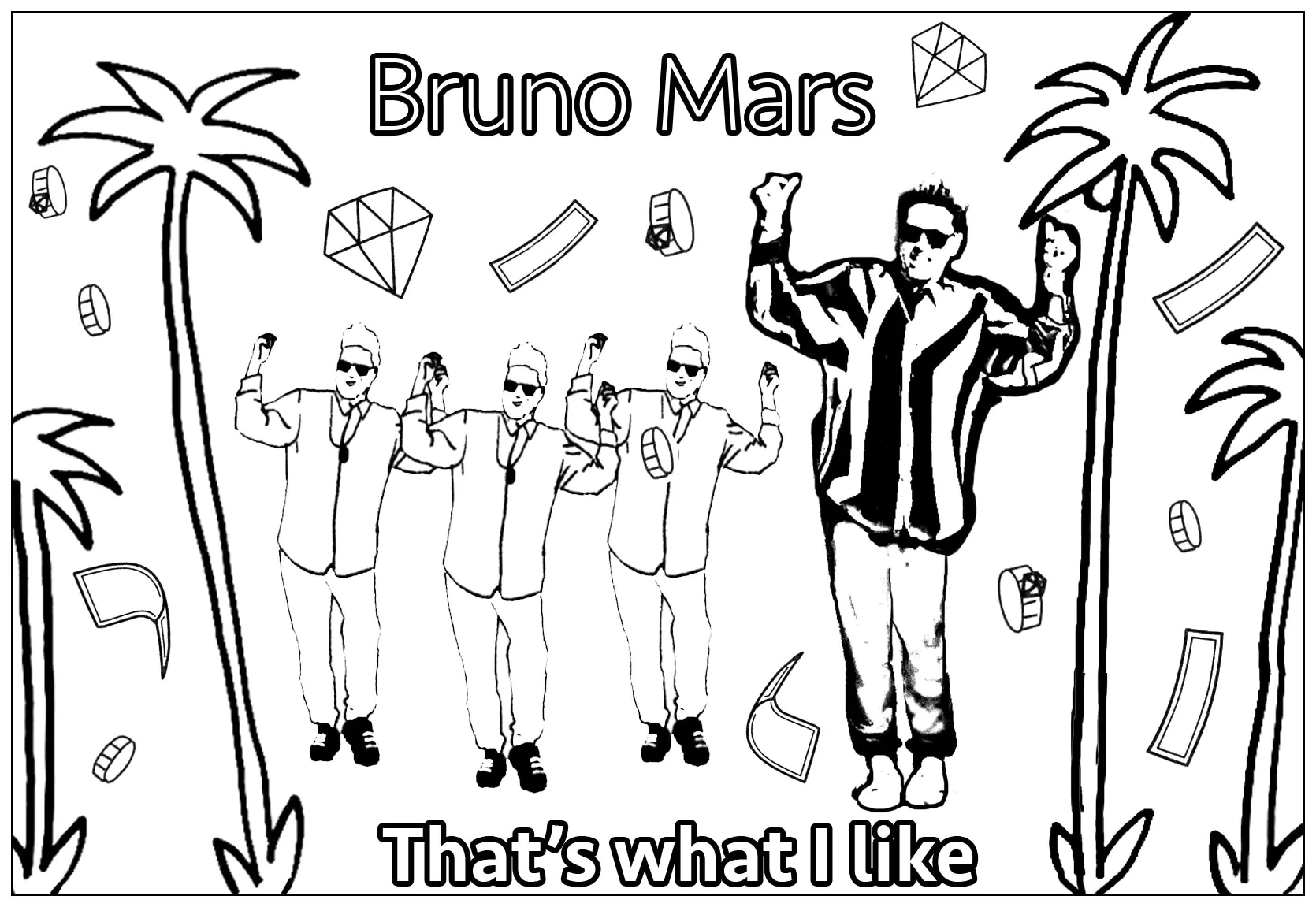Bruno Mars : Eso es lo que me gusta (Página Inclasificable para imprimir para adultos)
