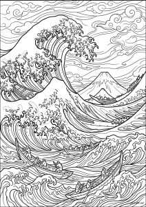 La gran ola de Kanagawa de Hokusai