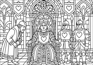 La Reina de Corazones en su palacio