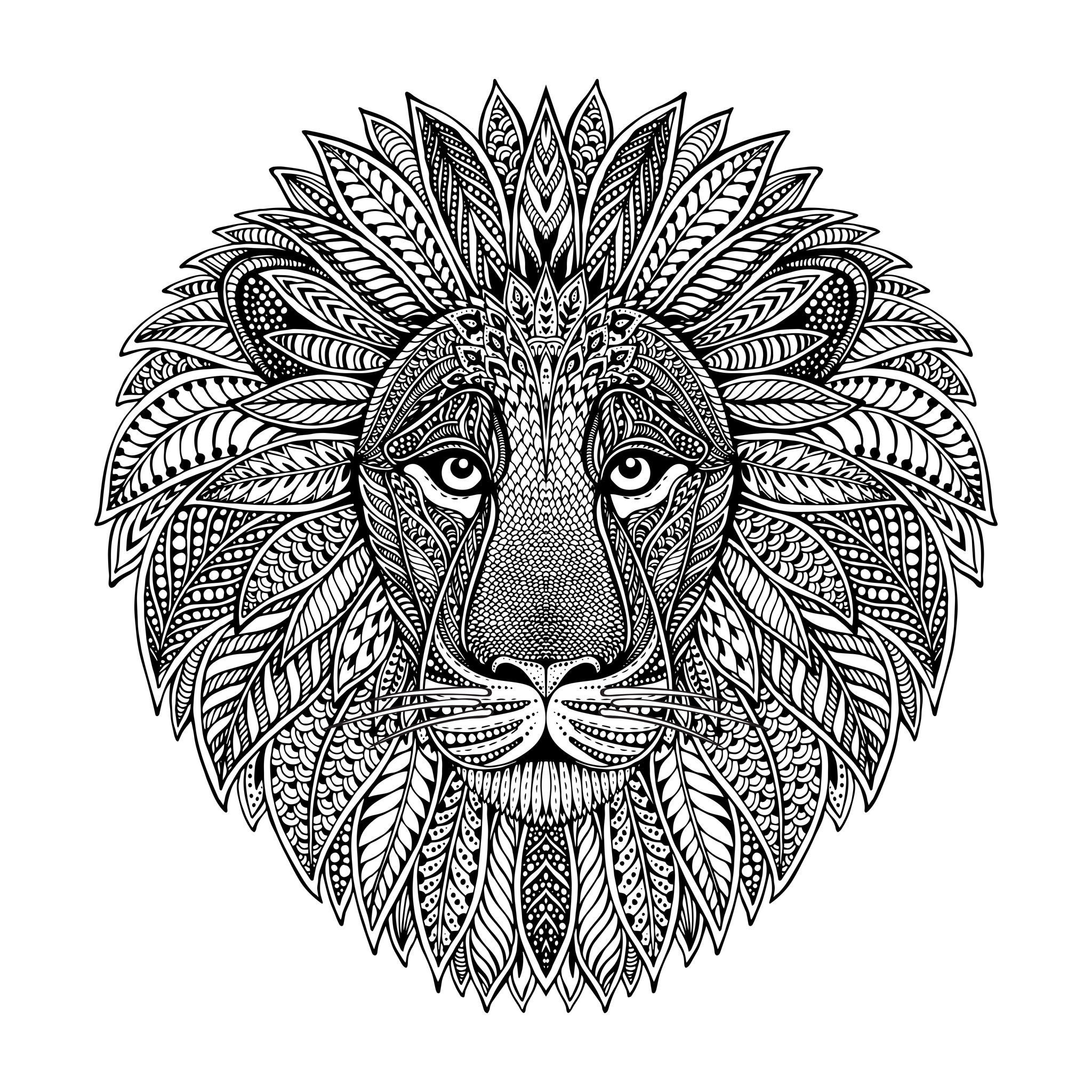 Colorear para adultos  : Leones - 2