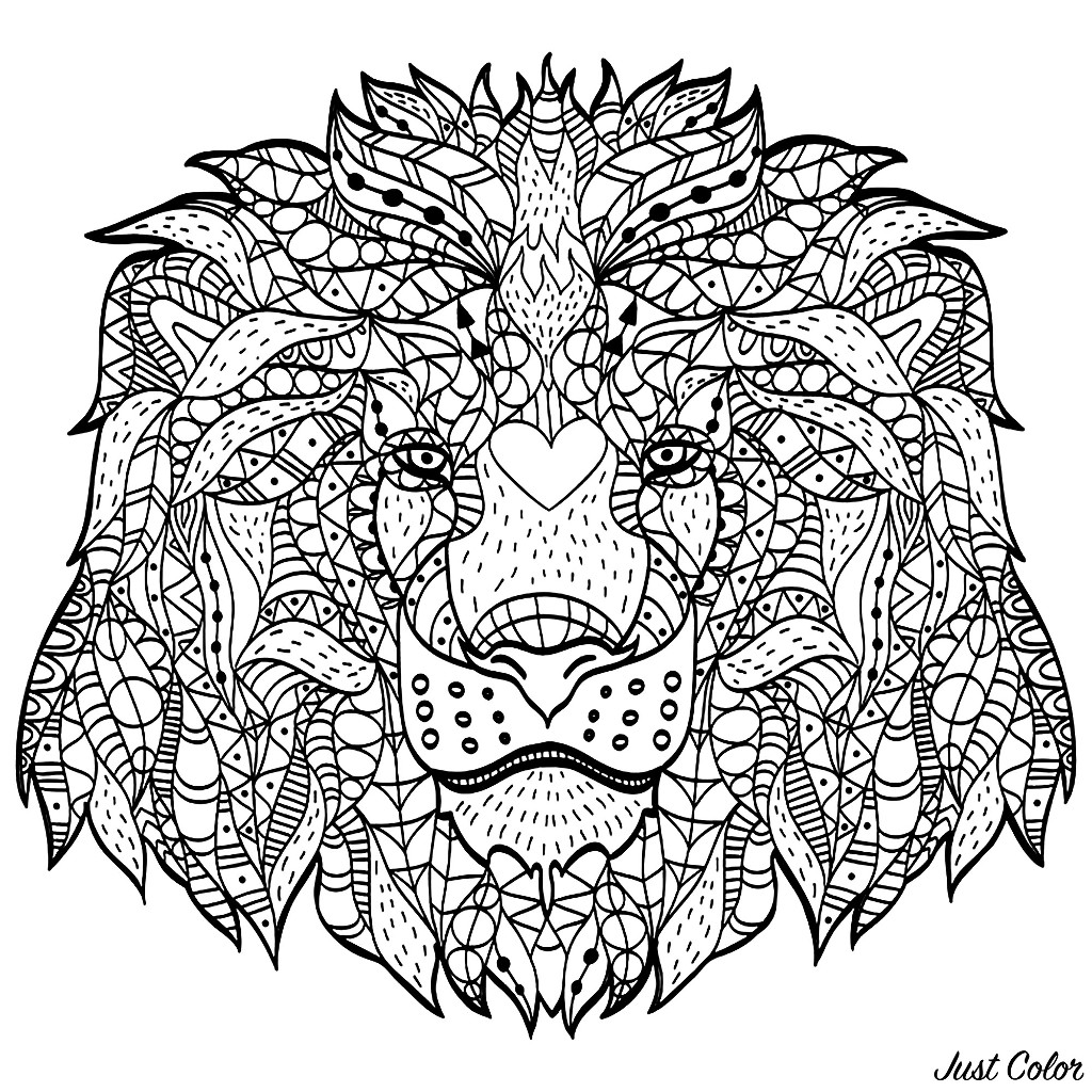 ¡Esta cabeza de león creada con patrones de Zentangle te pedirá mucha concentración! ¡Disfrútala!