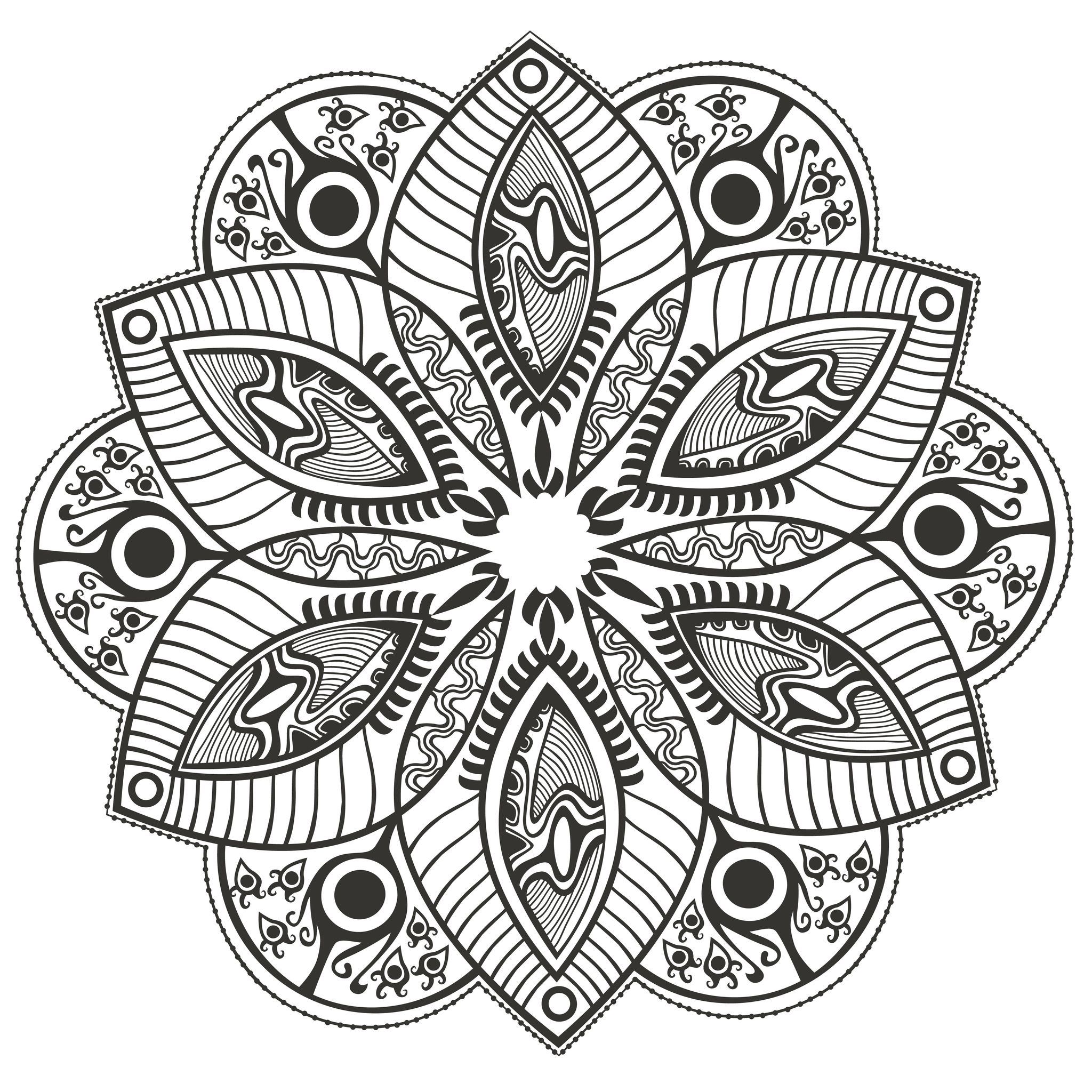 Colorear para adultos : Mandalas - 111, Artista : Markovka   Origen : 123rf