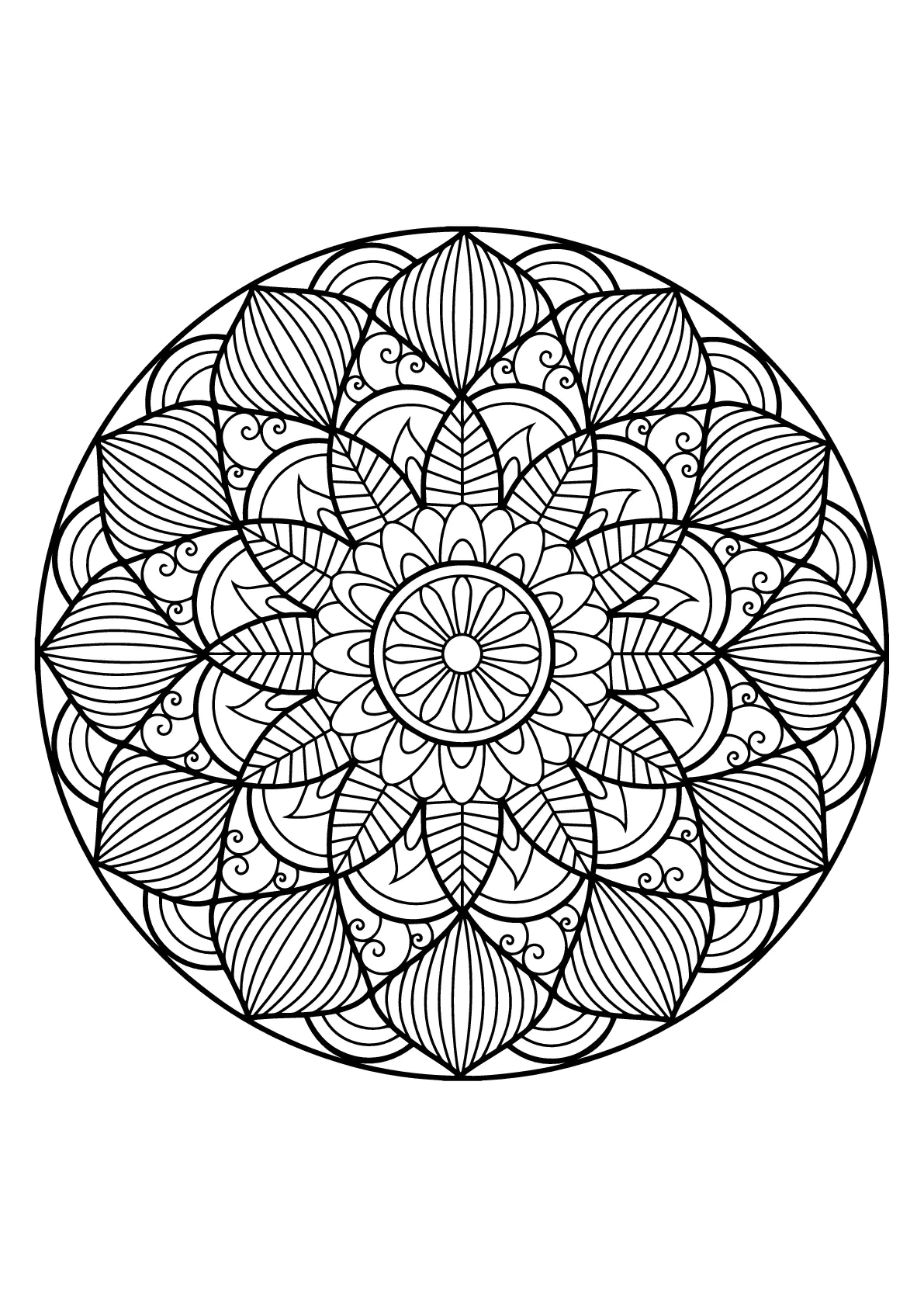 Mandala de libros para colorear gratis para adultos - 30