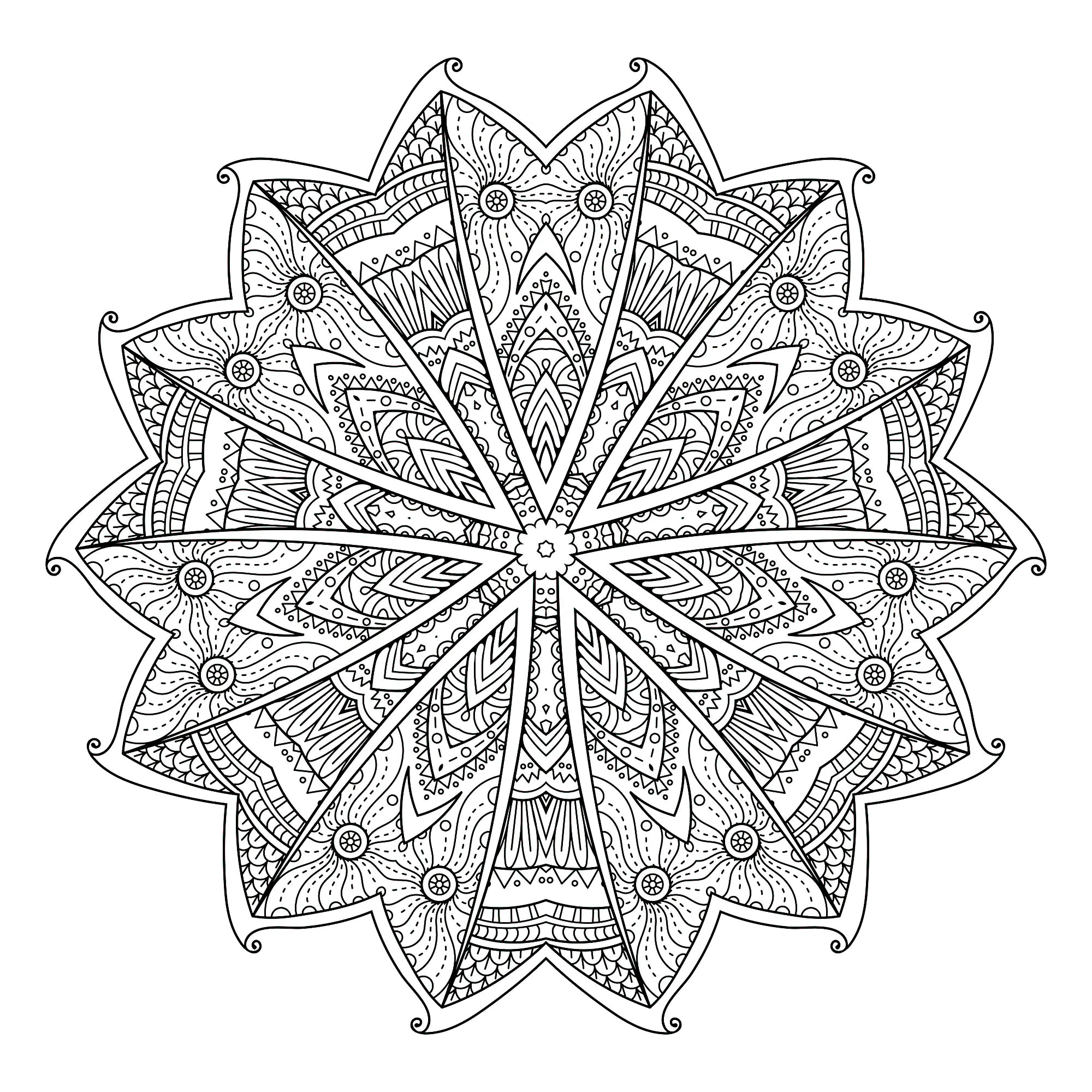 Fondo decorativo abstracto (Página de Mandalas para imprimir para adultos)