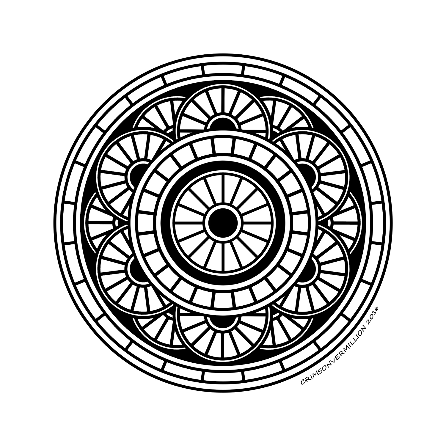 Ilusión lineal (Página de Mandalas para imprimir) Ilusión lineal (Página de Mandalas para imprimir para adultos)