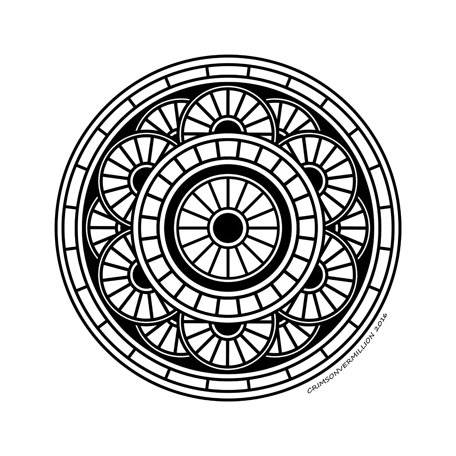 Ilusión lineal (Página de Mandalas para imprimir para adultos)