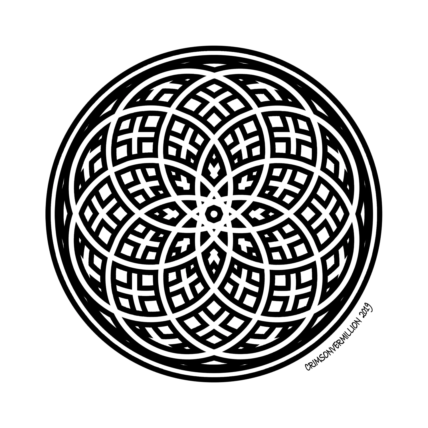 El infinito del tiempo (Página de Mandalas para imprimir para adultos)