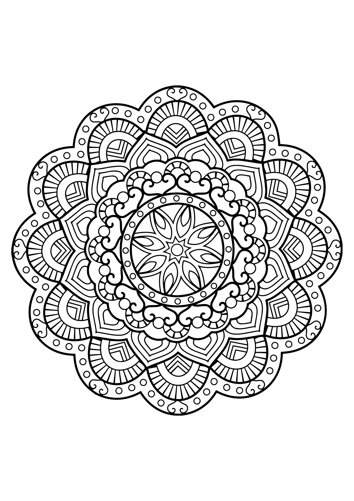 Mandala de Libro para colorear gratis para adultos Mandala de Libro para colorear gratis para adultos