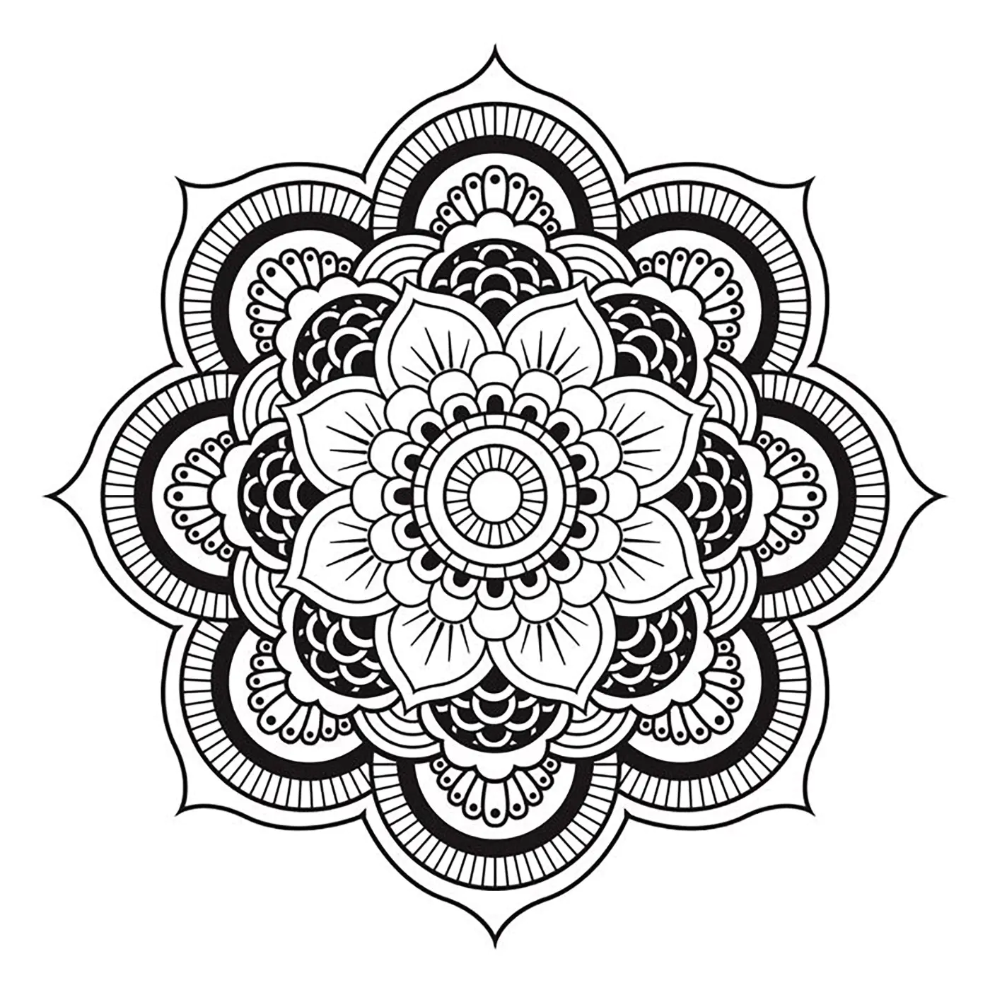 Mandala-para-descargar-simple-flower (Página para imprimir para adultos)