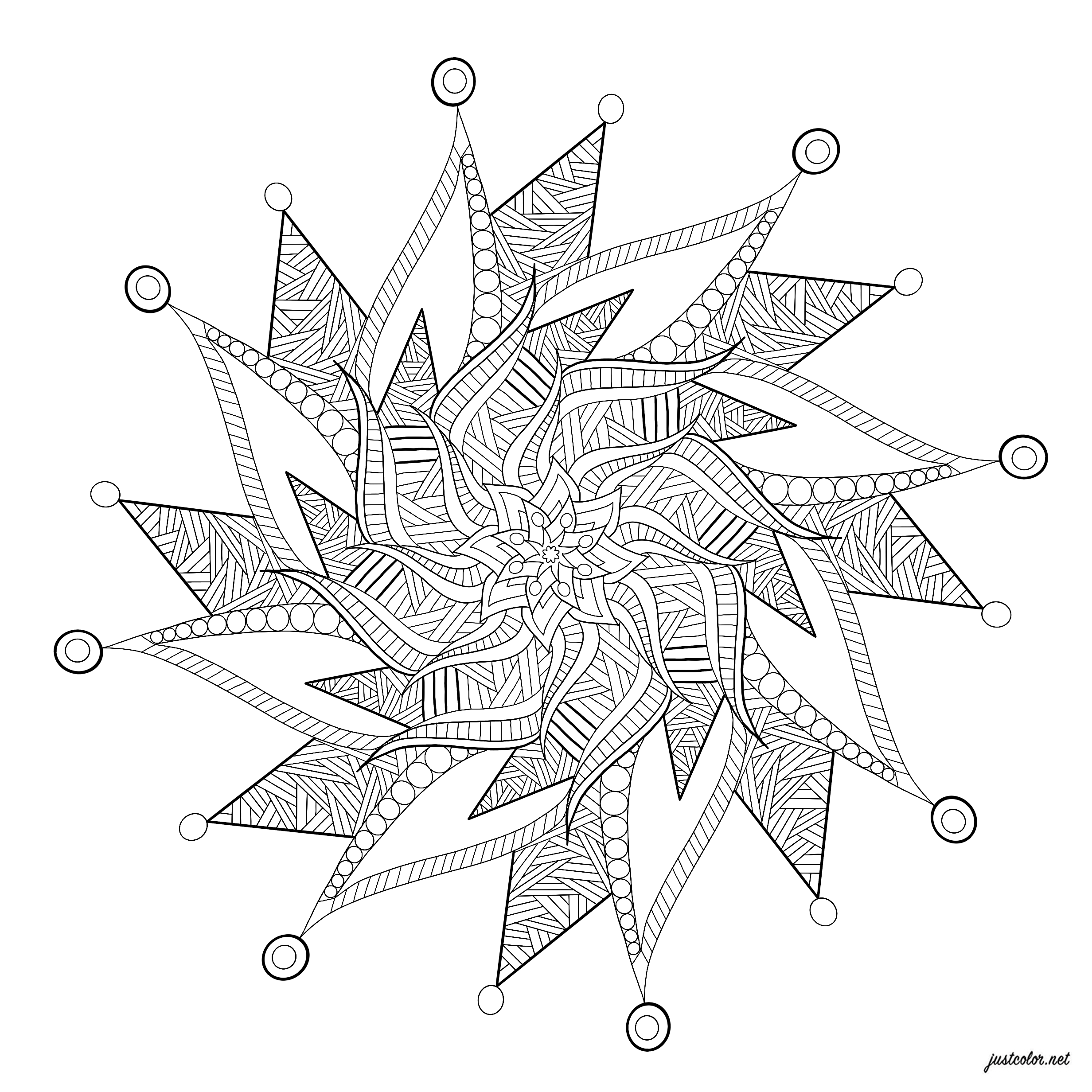 Mandala de relajación sensorial con detalles relajantes, Artista : Louunatik