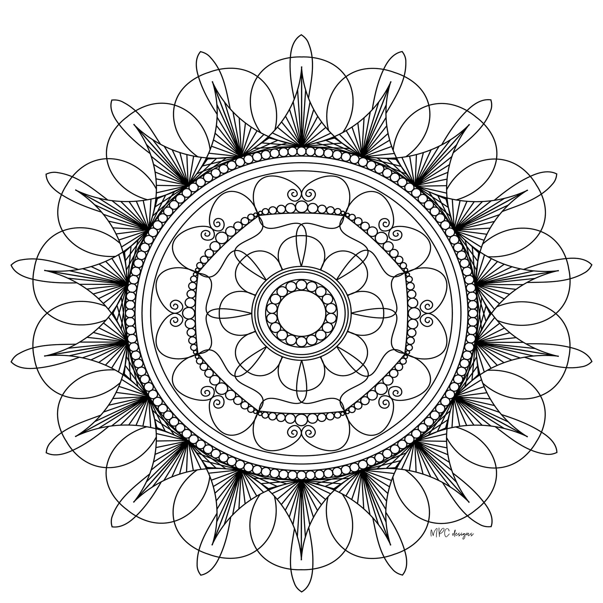 Colorear para adultos : Mandalas - 199, Artista : MPC Design