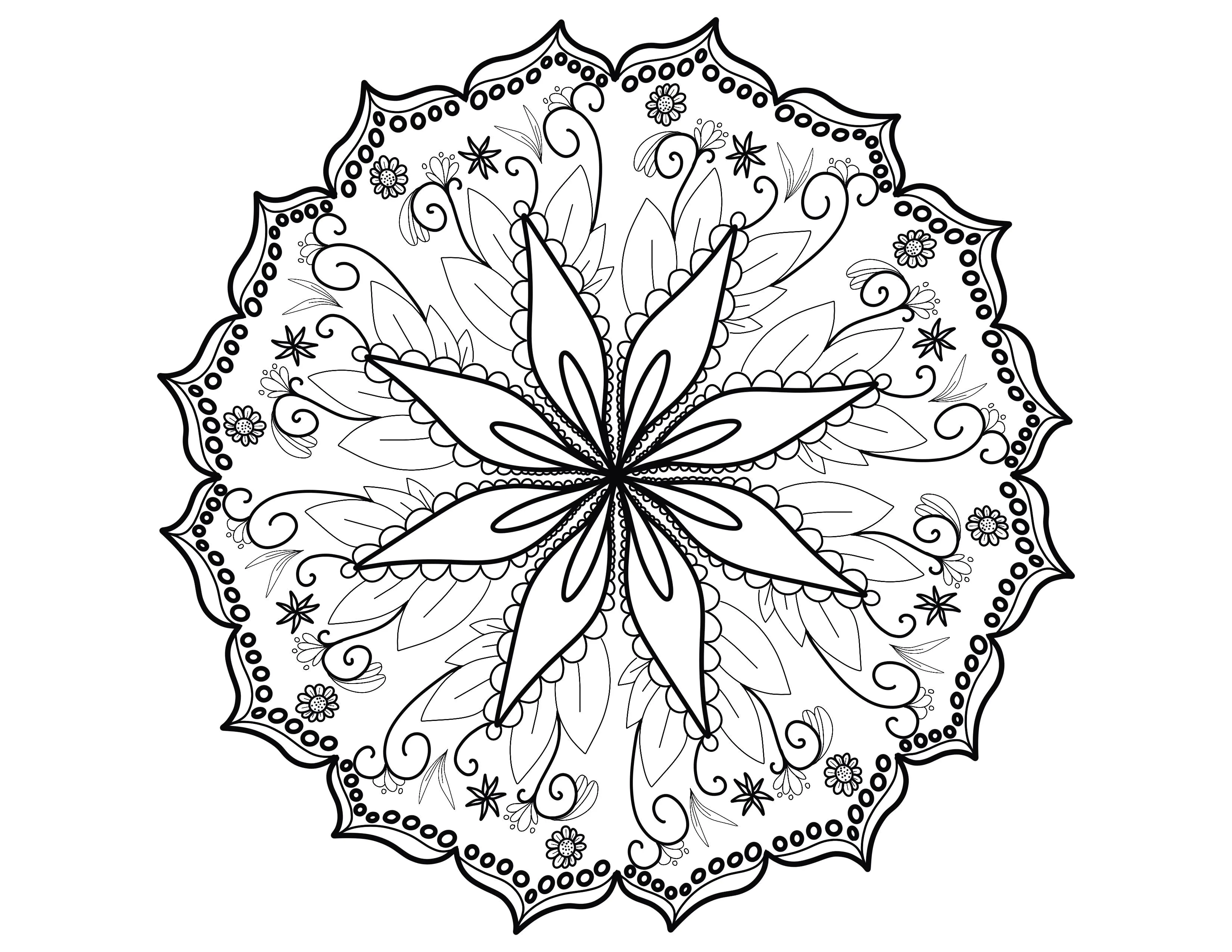 Mandala fino y elegante (Página para imprimir para adultos)