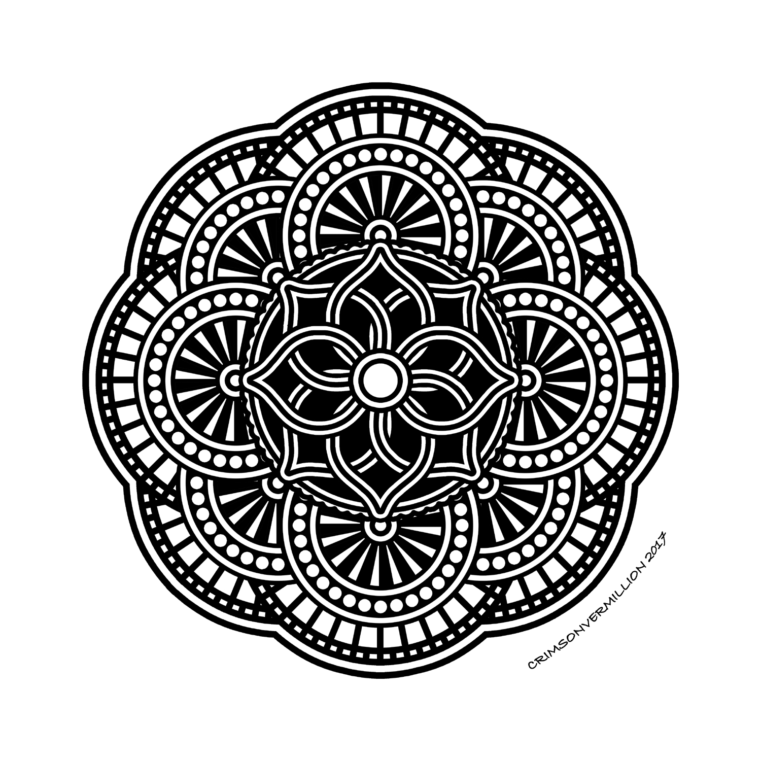 Déjate llevar y disfruta de este hermoso mandala, Artista : Crimson Vermillion