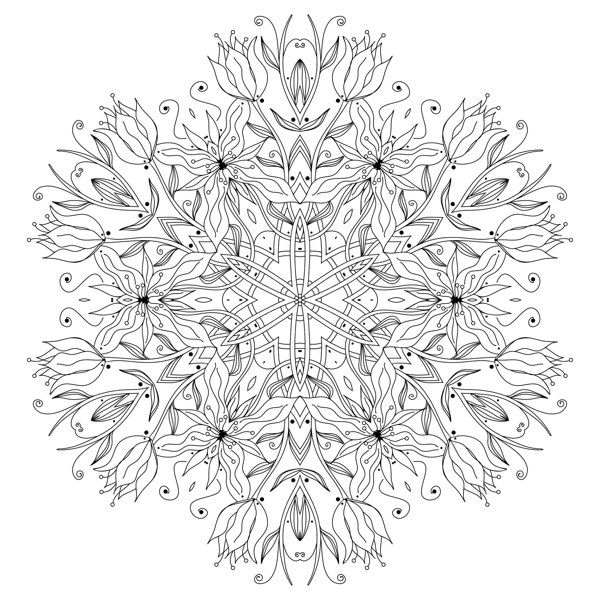 Colorear para adultos mandalas - 63 (Página para imprimir para adultos)