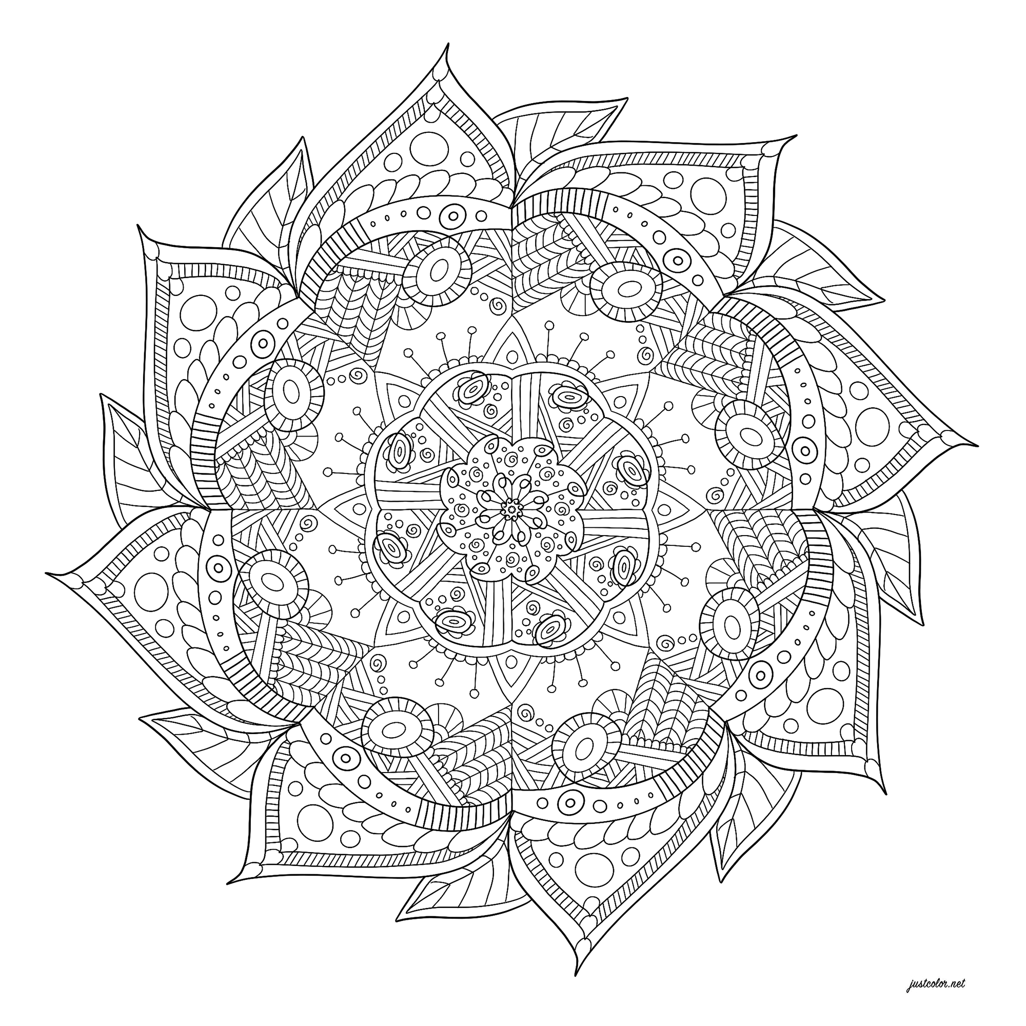 Mandala relajante con motivos abstractos, Artista : Louunatik