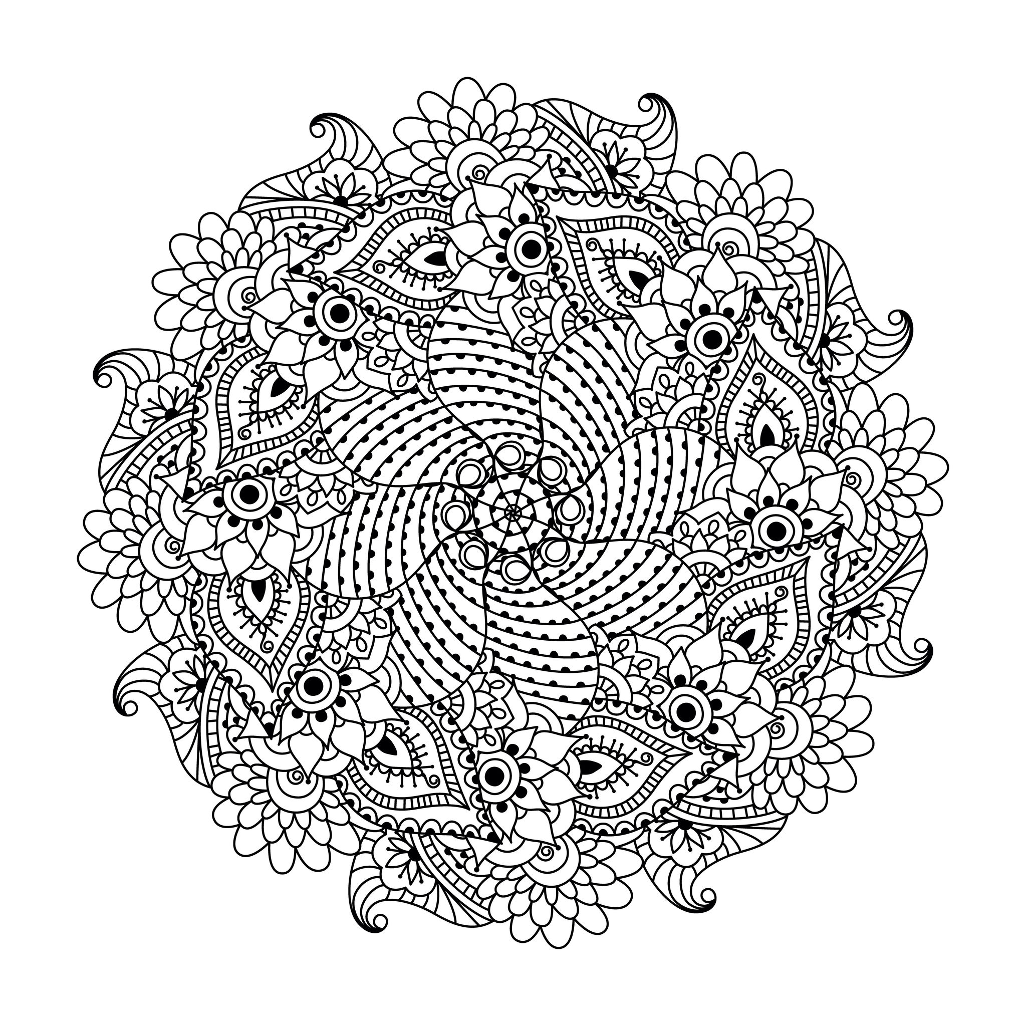 Colorear para adultos : Mandalas - 108, Artista : Ceramaama   Origen : 123rf