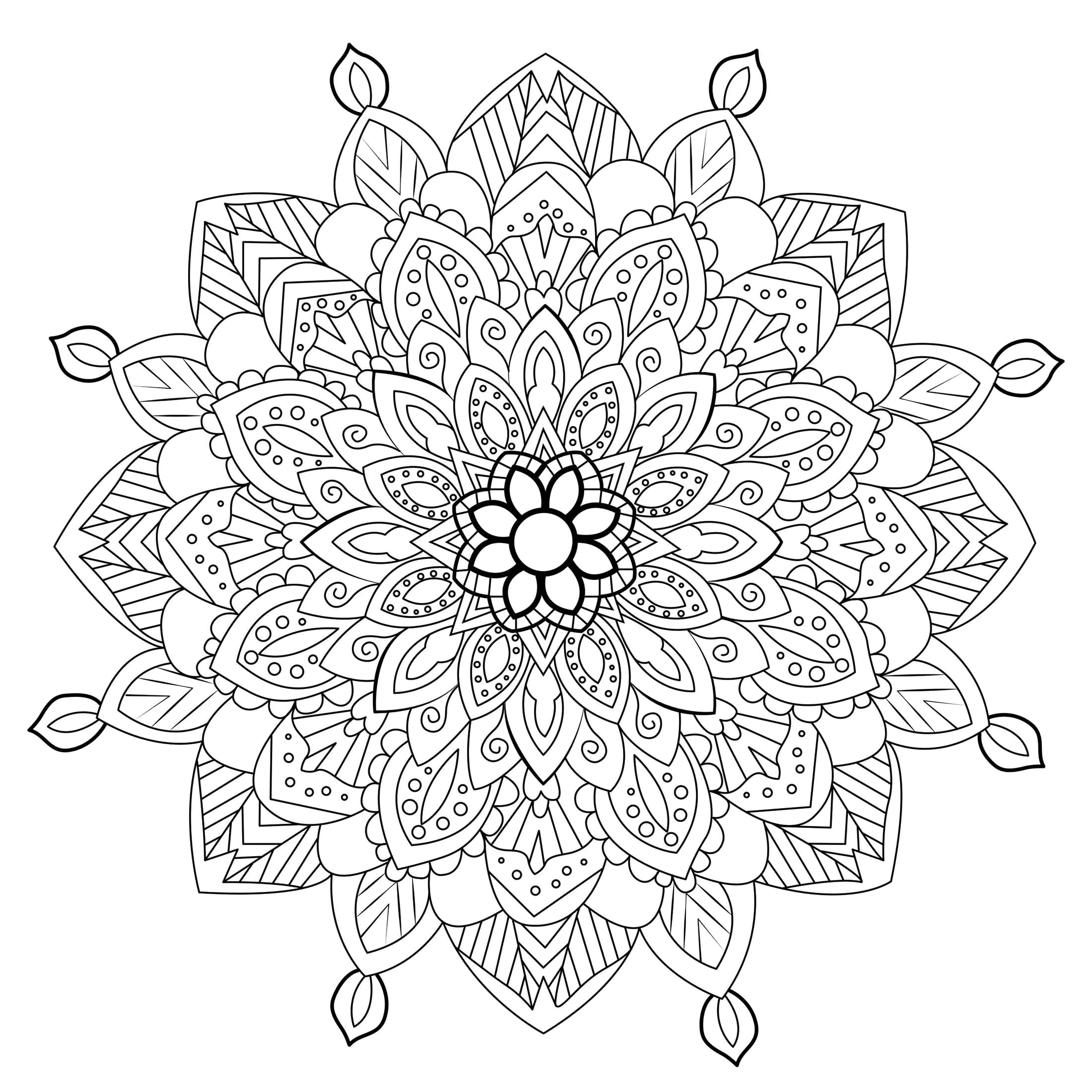 Zen & Mandala antiestrés - 3 (Página para imprimir para adultos)
