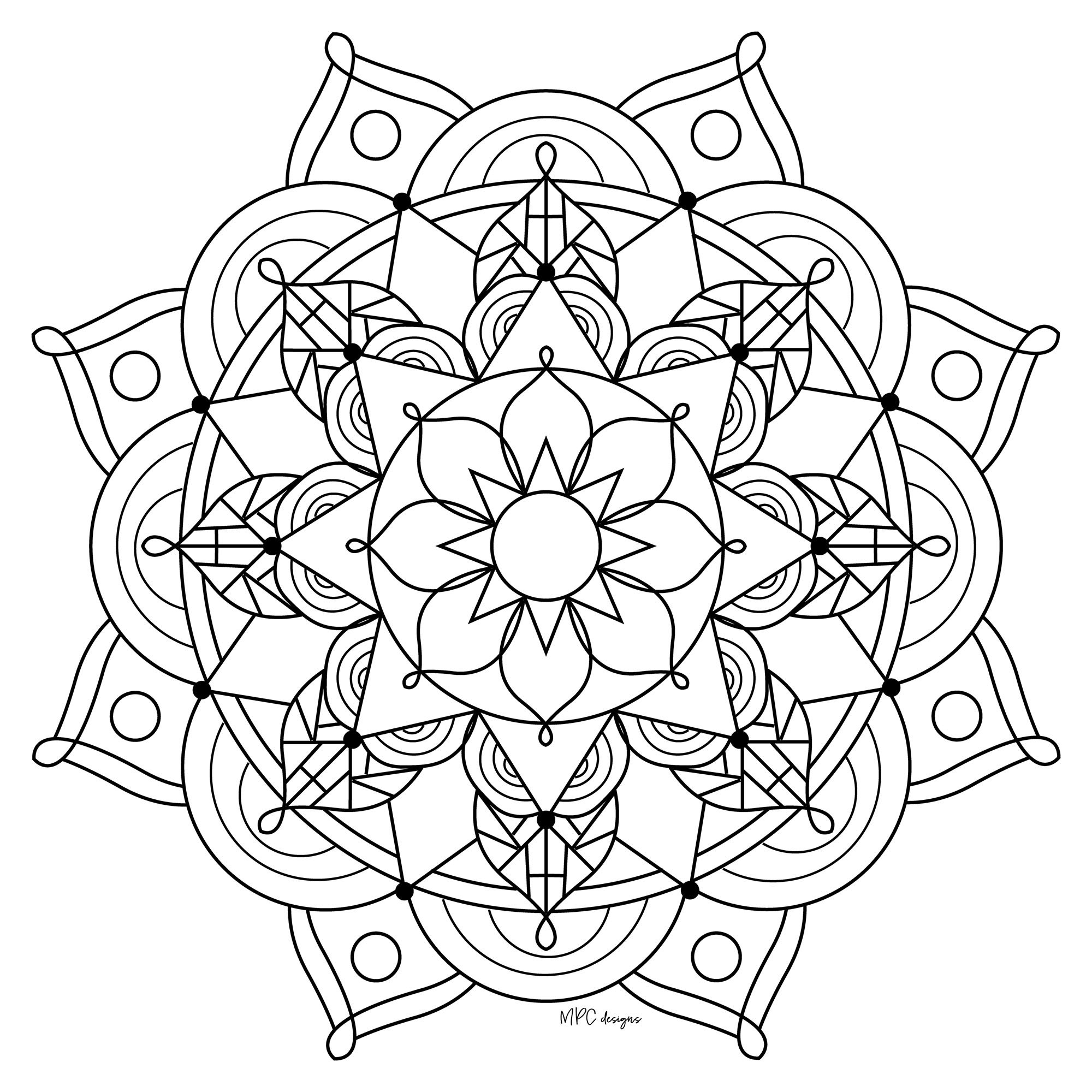 Colorear para adultos : Mandalas - 204, Artista : MPC Design