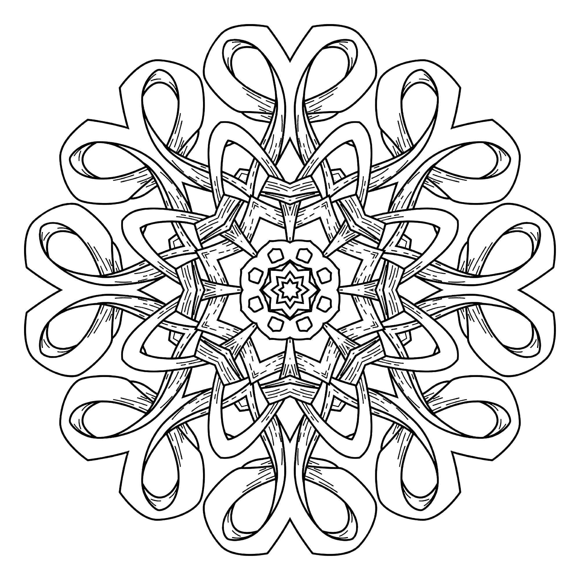 Mandala decorativo abstracto (Página para imprimir para adultos)