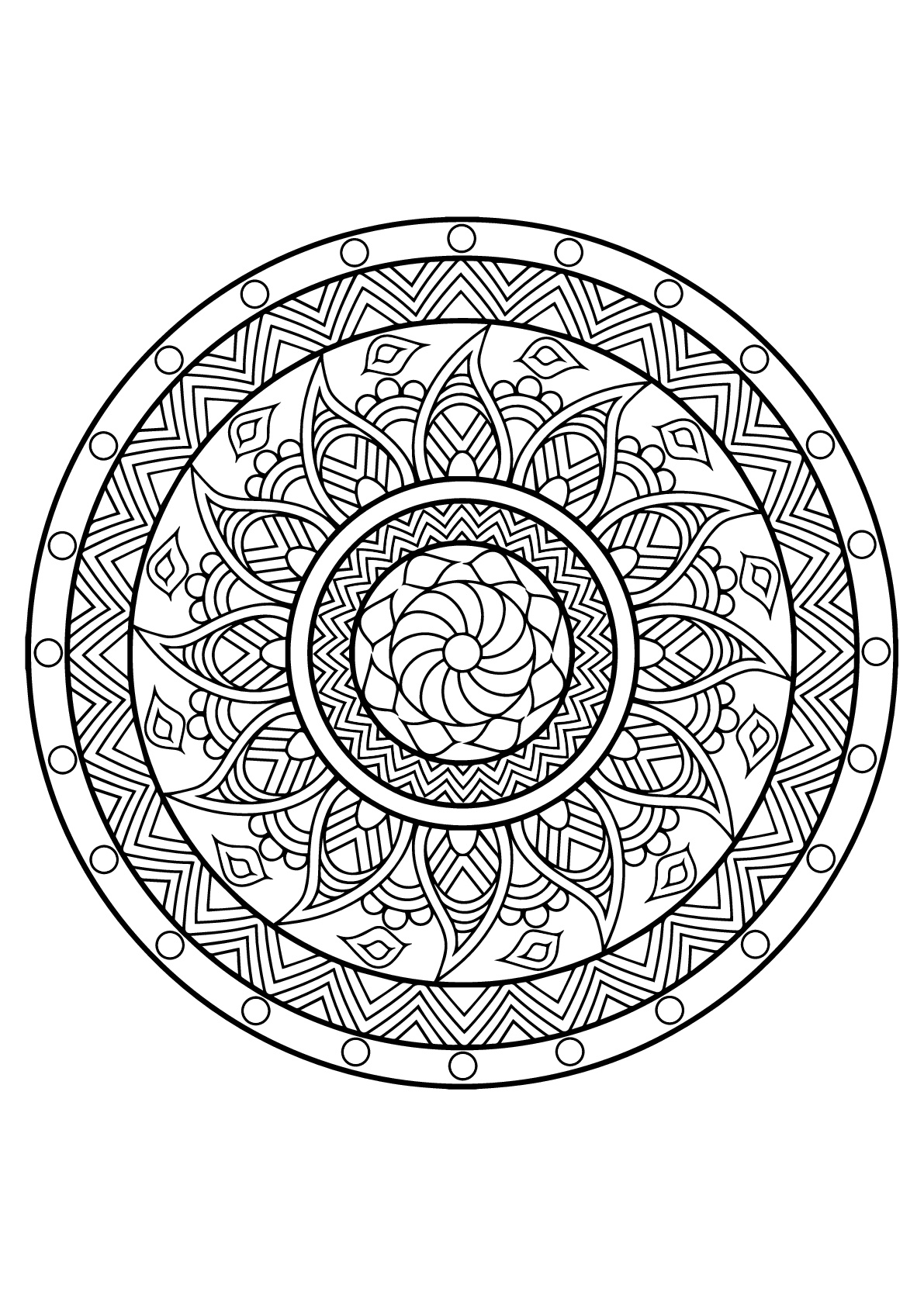 Mandala de Libro para colorear gratis para adultos Mandala de Libro para colorear gratis para adultos