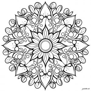 Mandala con trazos gruesos - Mandalas - Colorear para Adultos