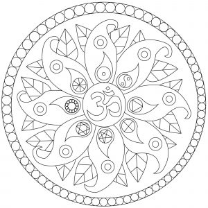 Mandala con símbolos de la paz