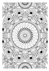 Libre mandala para colorear : vegetación