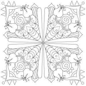 Mandala de flores cuadradas