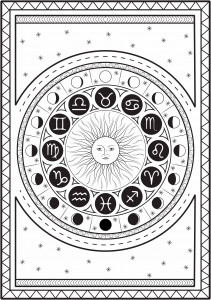 Colorear signo astrológico por copia de lectura