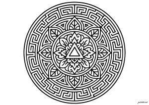 Desafío del Laberinto Central (Página de Mandalas para imprimir)