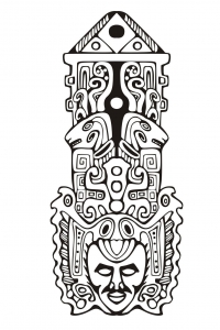 Coloring adult totem inspiration inca mayan aztec 7