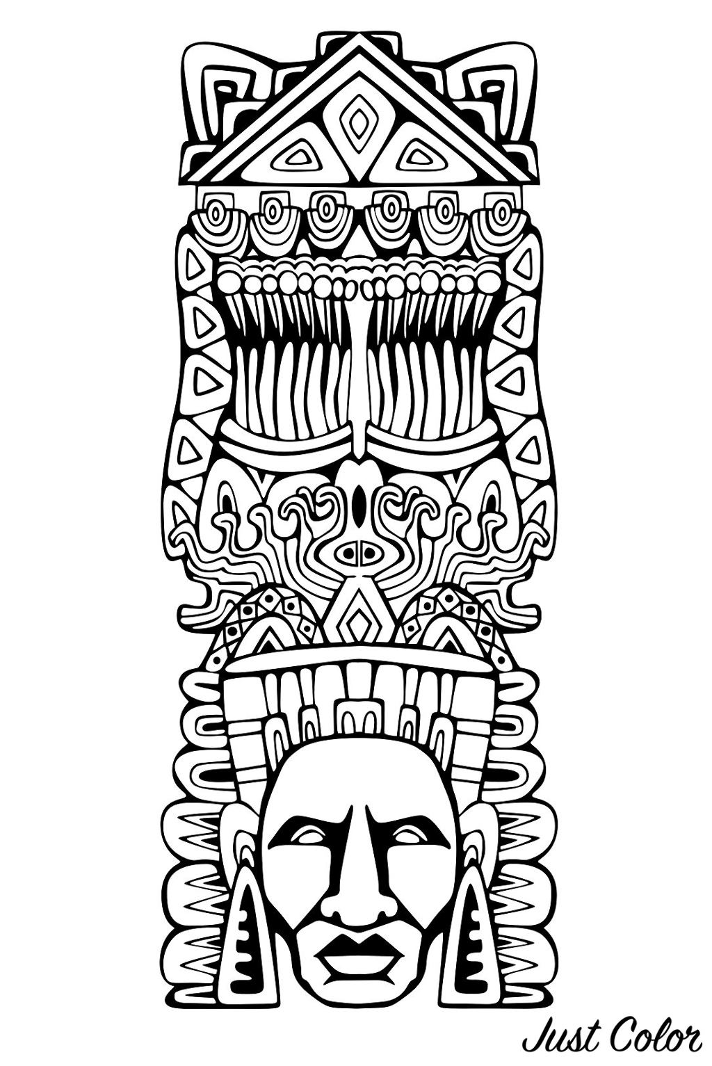 Colorear para adultos : Mayas, Aztecas e Incas - 6