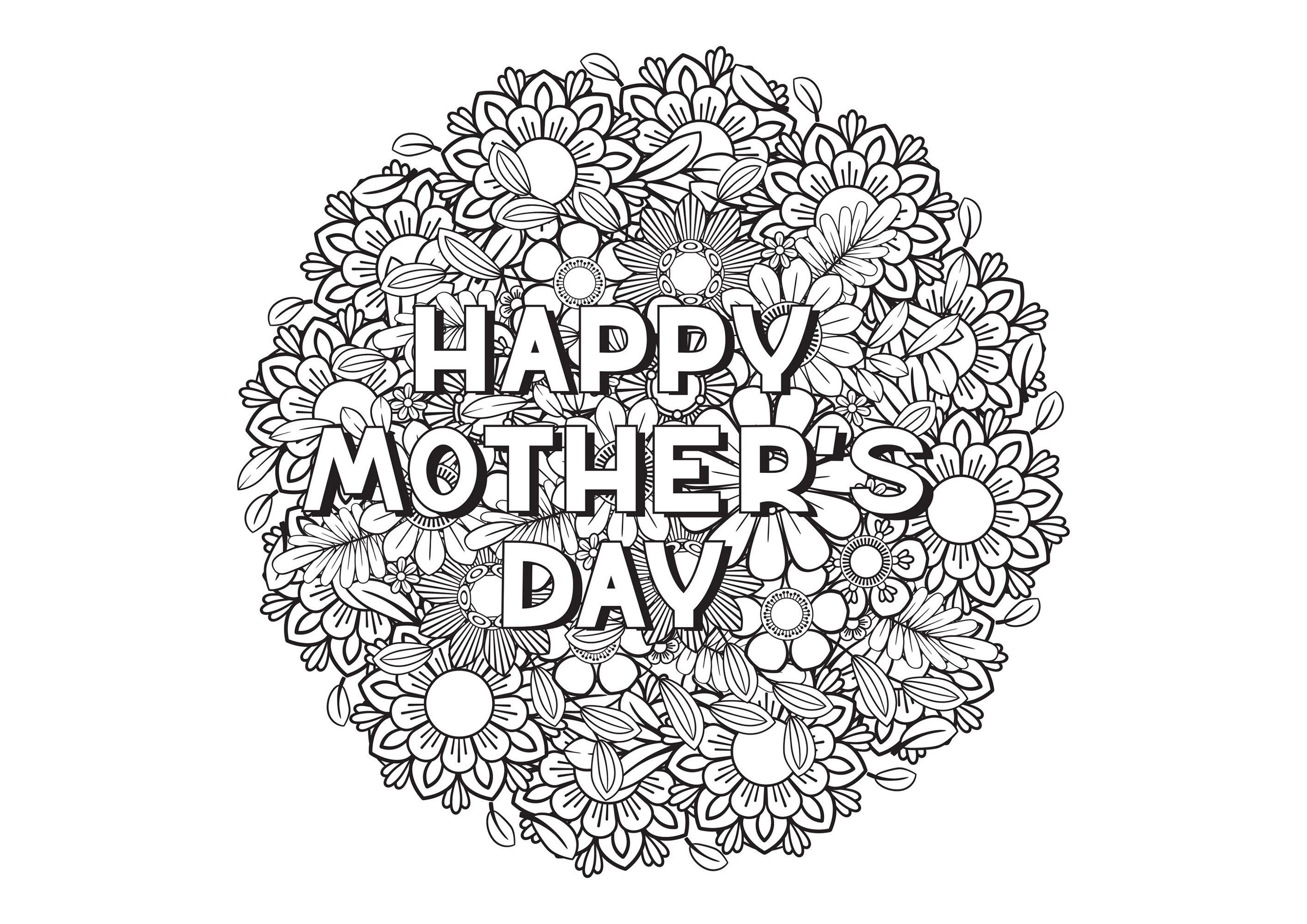 Mandala floral para celebrar el Día de la Madre, Artista : elinorka   Origen : 123rf