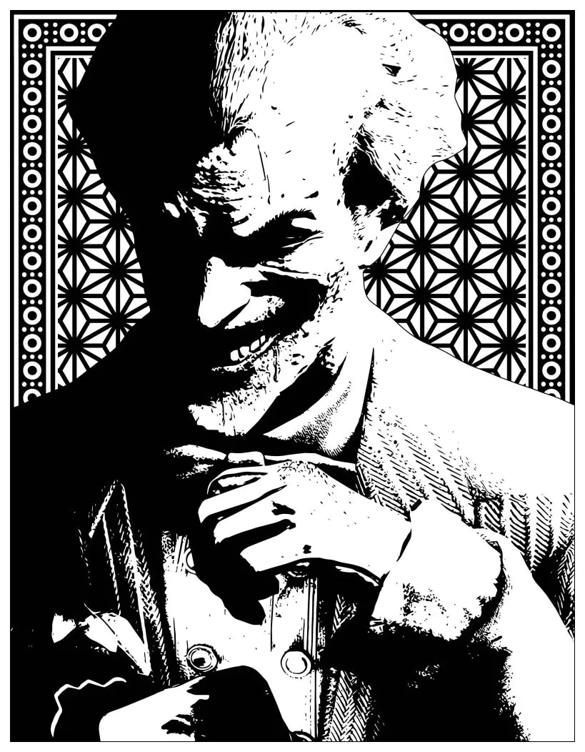 Serie de Villanos de Batman: El Guasón, Sonrisa Amenazante (Página de Películas para imprimir para adultos)