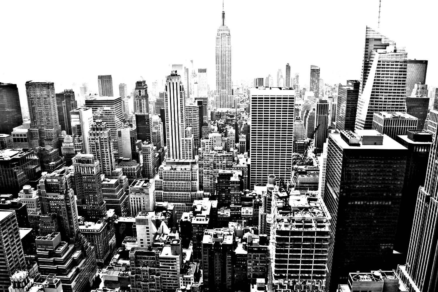 Página para colorear de la ciudad de Nueva York, con muchos rascacielos para colorear.