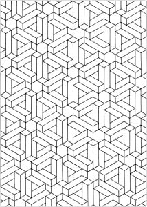 Colorear para adultos  : Op Art - 3 (Página para imprimir)