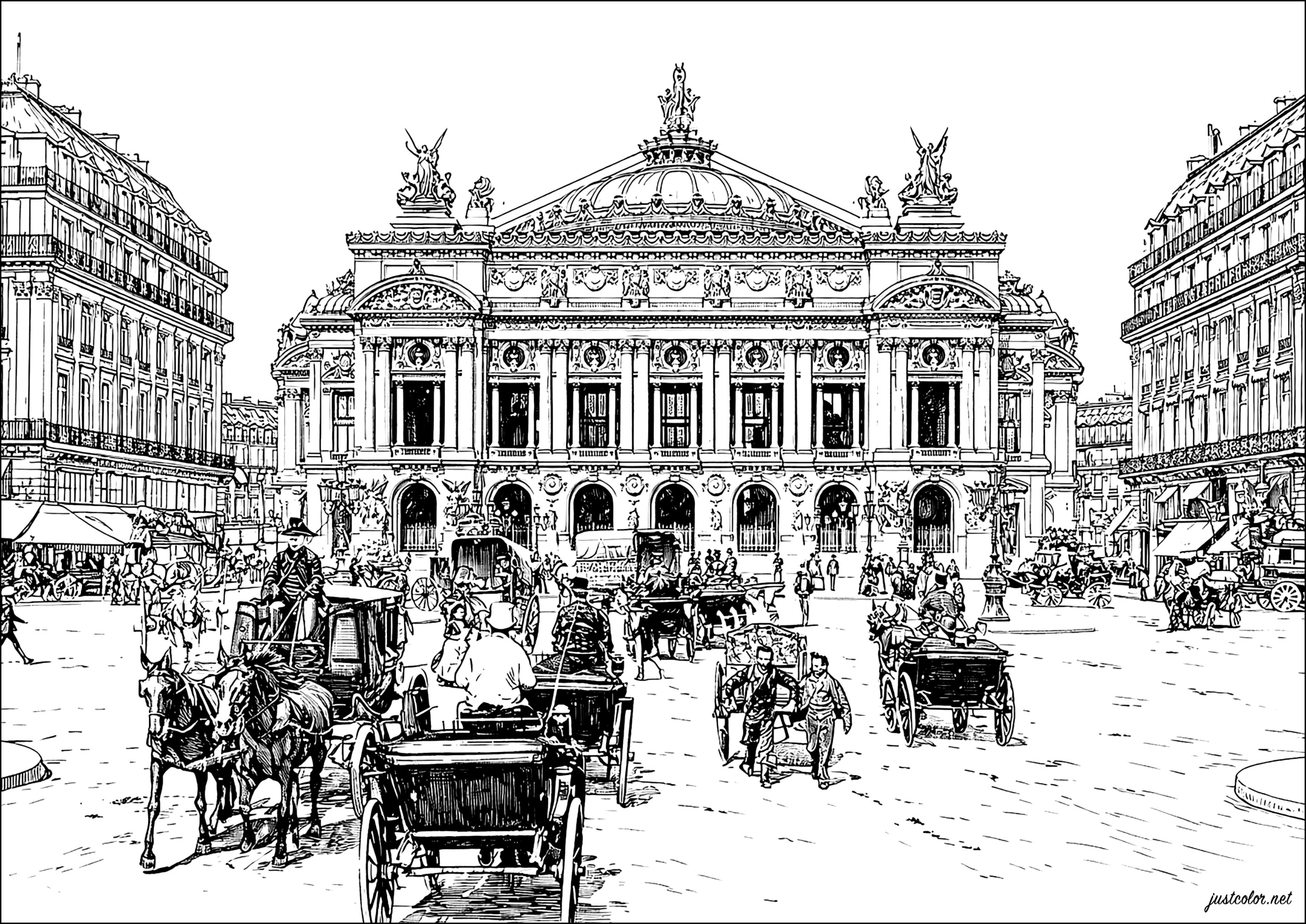 Opéra Garnier (Palacio Garnier) (Página de Paris para imprimir para adultos)