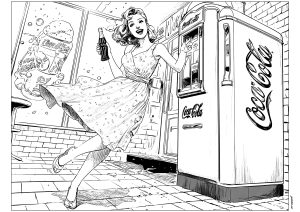 Pin-up de los años 50 - 1 (Página para imprimir)