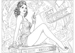 Pin-up de los años 50 - 1 (Página para imprimir)