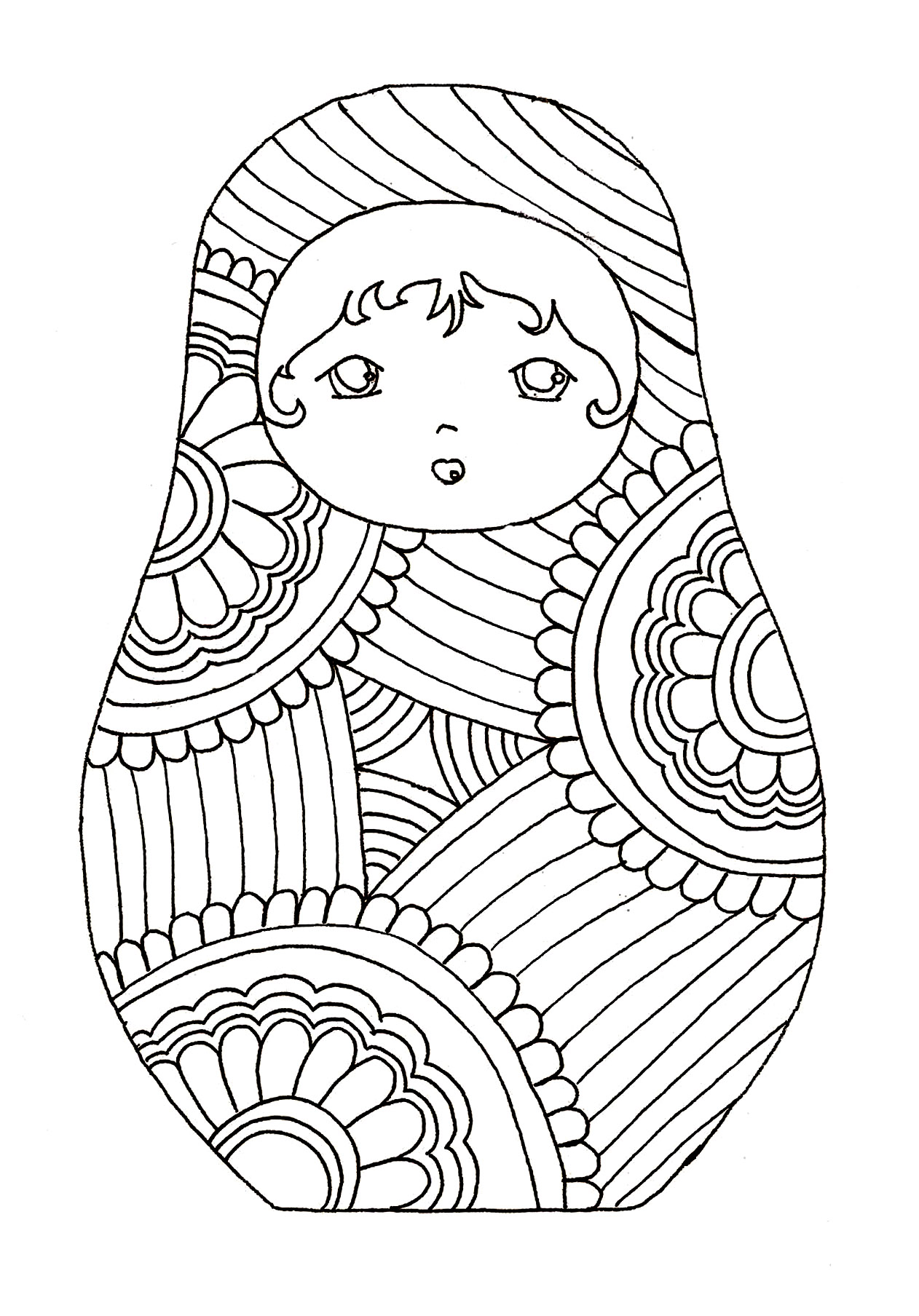 Página de Muñecas Rusas para imprimir : Munecas-rusas-74146 Página de Muñecas Rusas para imprimir para adultos : Munecas-rusas-74146
