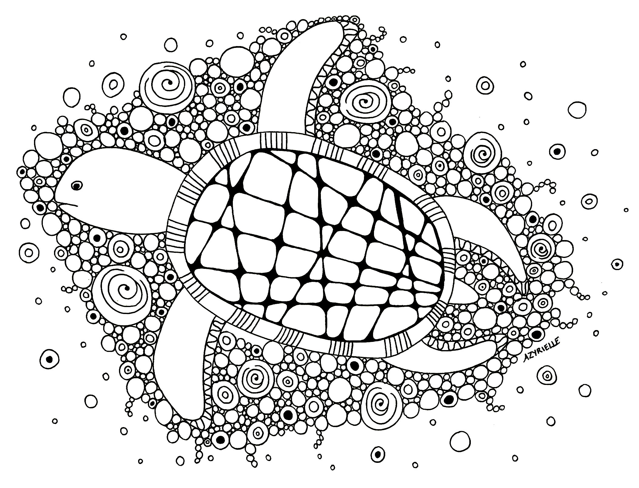 Colorear para adultos  : Tortugas - 1