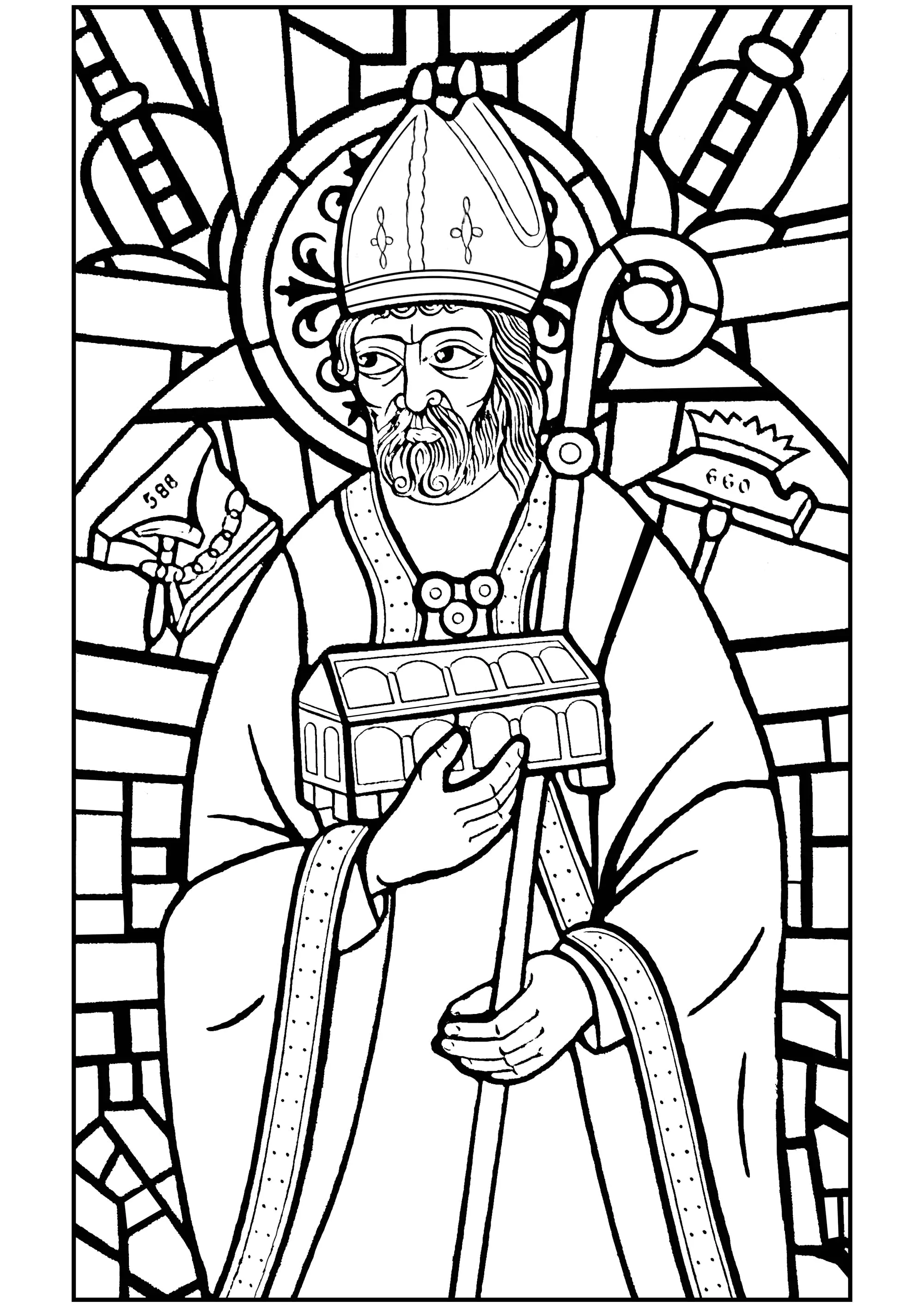 San Eligio (Página de Vidrieras para imprimir para adultos)