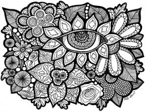 Ojo del huerto (Página de Zentangle  para imprimir)