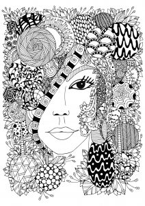 Mujer cabeza & Zentangles