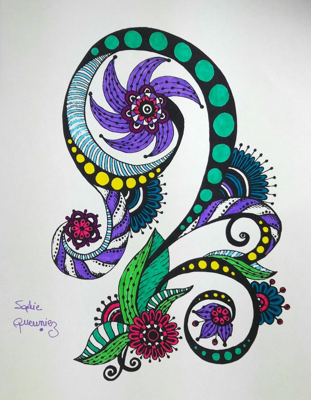 Creation porsophie-queuniez, dibujo para colorear de la galería Anti-stress / Zen