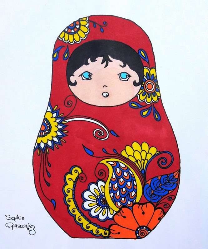 Creation porsophie-queuniez, dibujo para colorear de la galería Muñecas Rusas