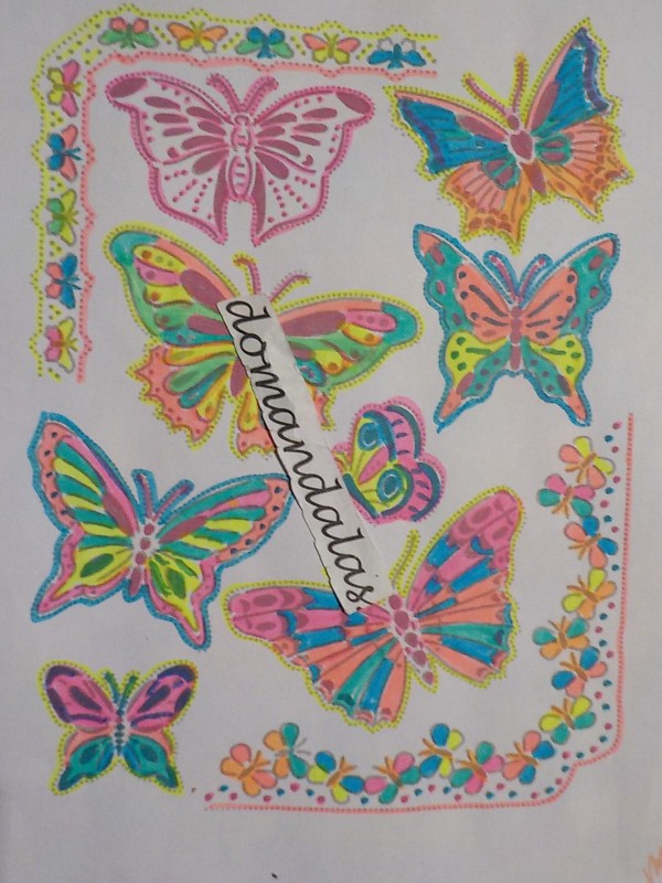 Creation pordomandalas3bis, dibujo para colorear de la galería Mariposas e insectos