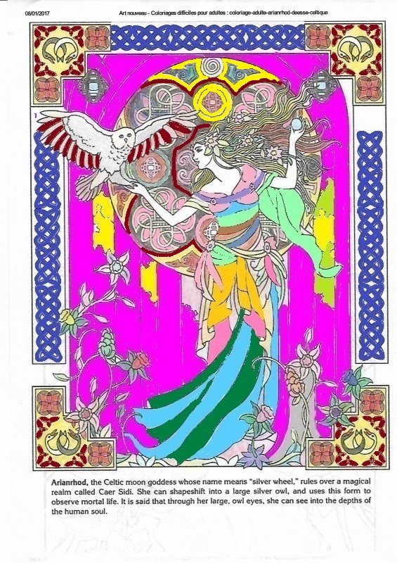 Creation pormeera, dibujo para colorear de la galería Art nouveau