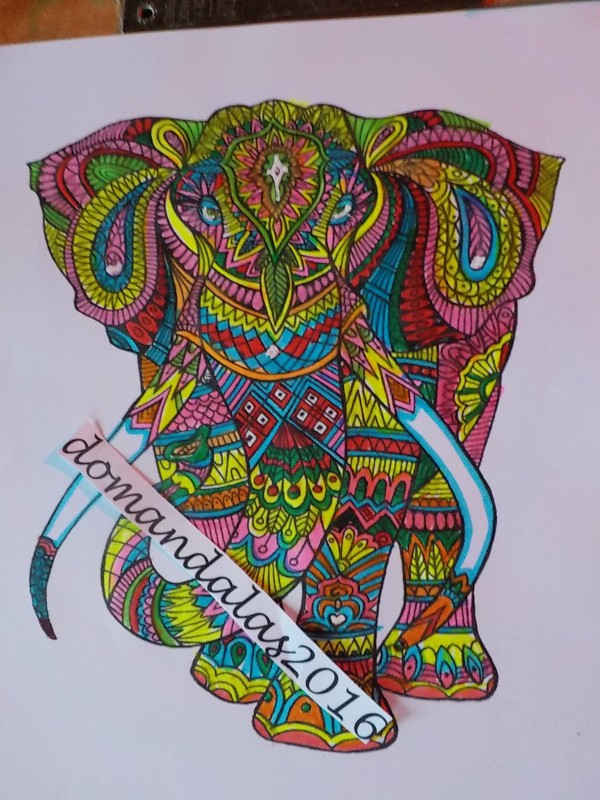 Creation pordomandalas3bis, dibujo para colorear de la galería Elefantes
