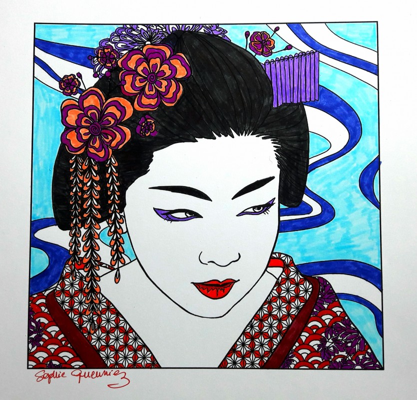 Creation porsophie-queuniez, dibujo para colorear de la galería Japón